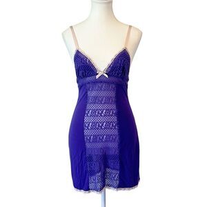 Victoria’s Secret Lace Slip Dress in Purple Size Medium